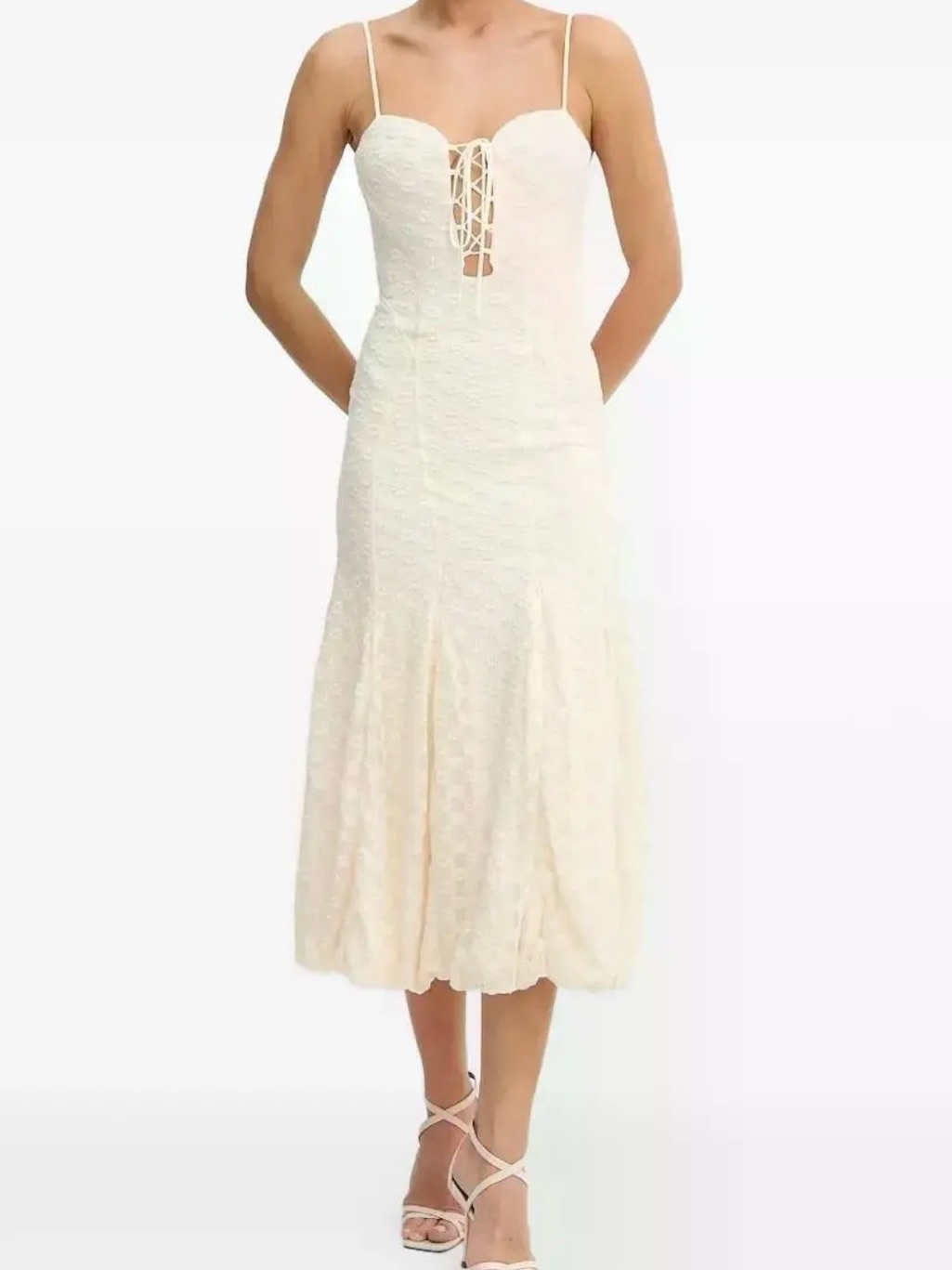 Bardot Delaney Cream Floral Bustier Midi Dress Medium — image 5 of 8